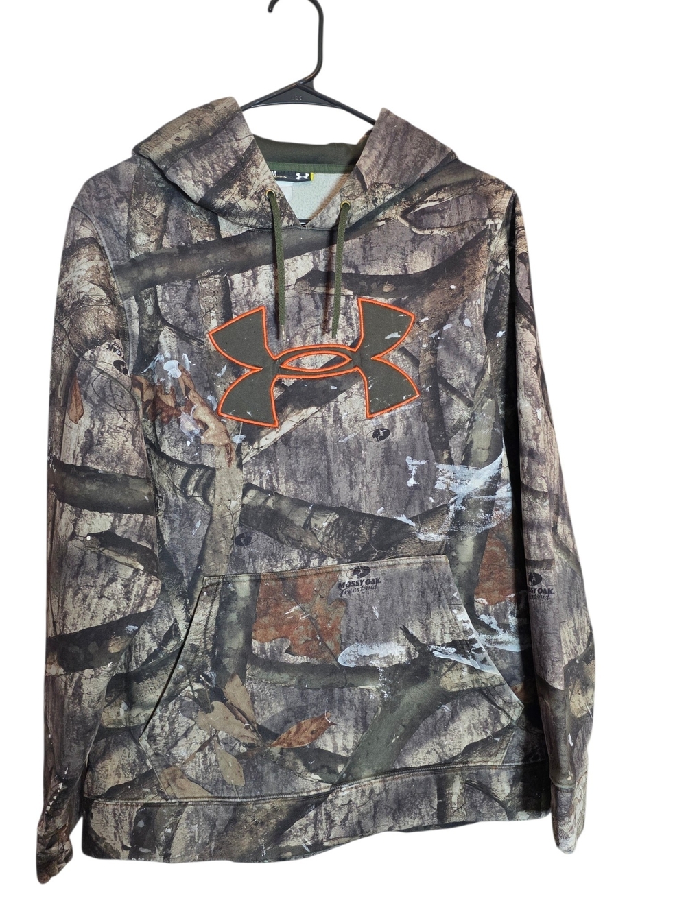 Under Armour Camo Hoodie Orange Logo Size Medium